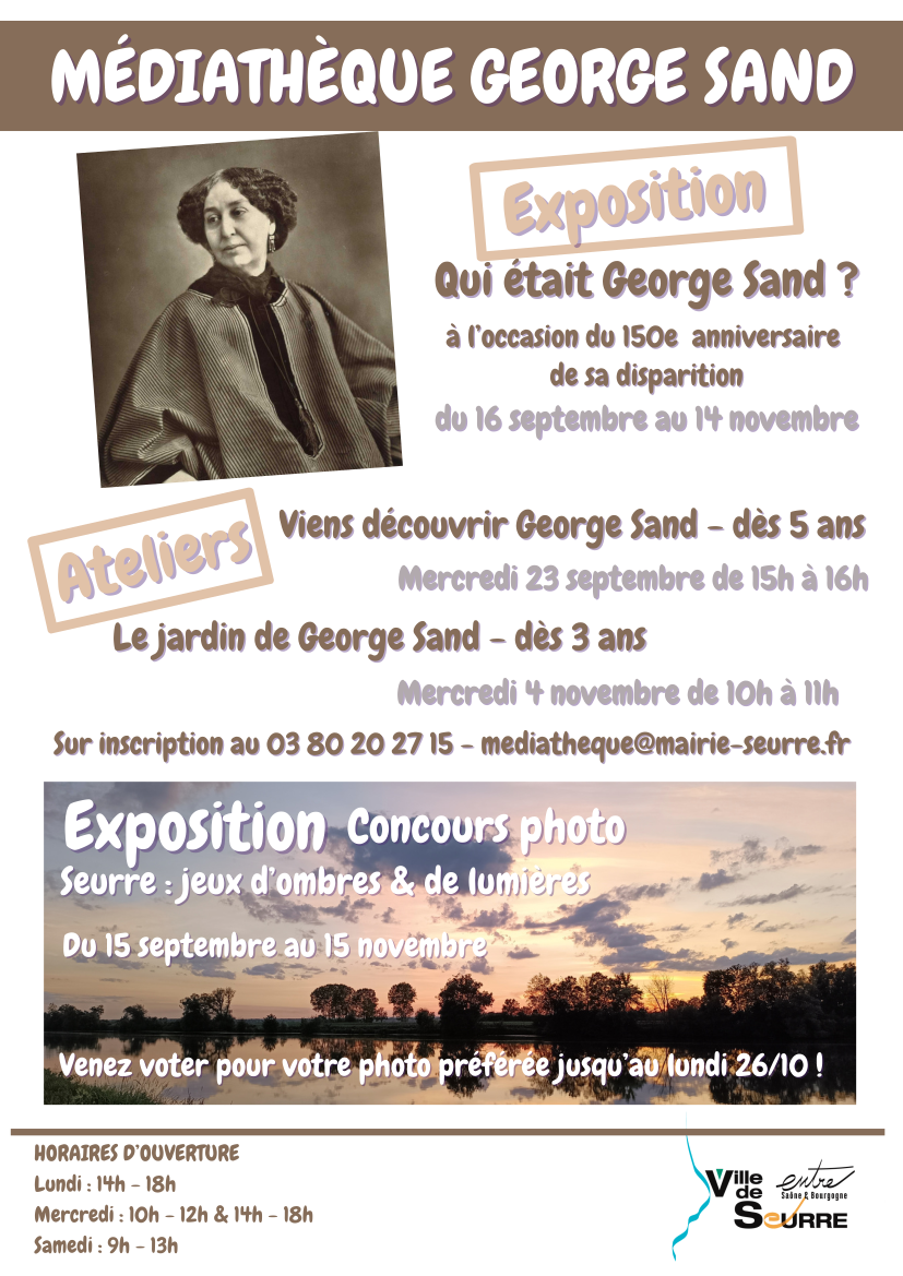 Expositions à la médiathèque George Sand jusqu'au 15 novembre 2026