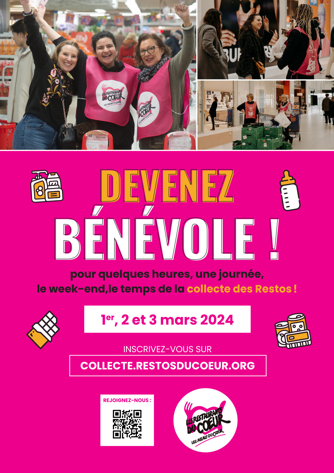 Collecte nationale des retsos du coeur - Devenez bénévole