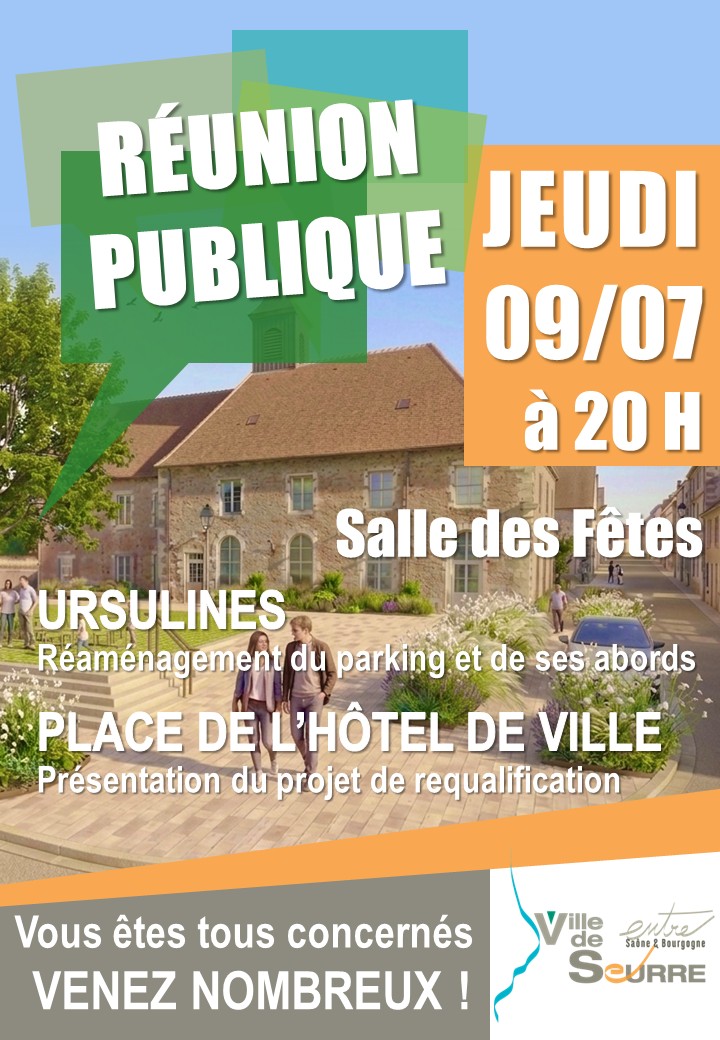 Affiche  réunion publique Seurre Jeudi 9 juillet 2026