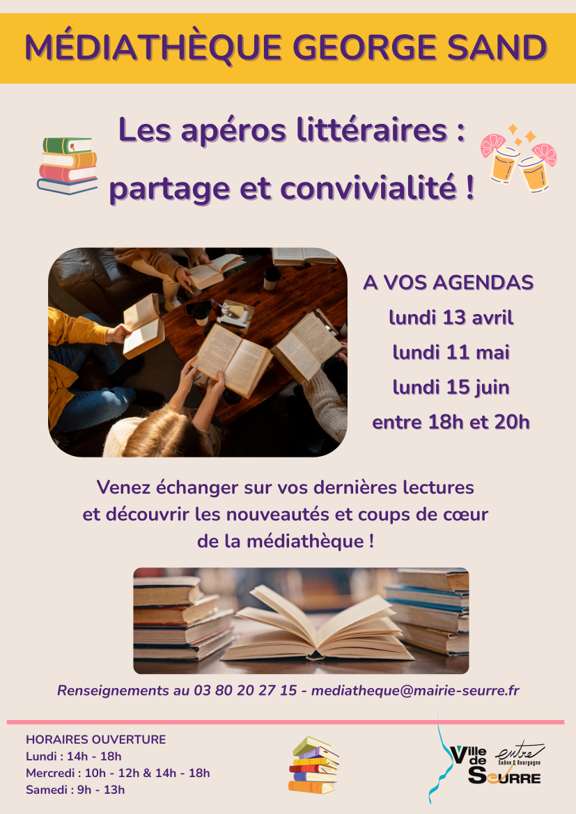 Apéro littéraire à la médiathèque George Sand