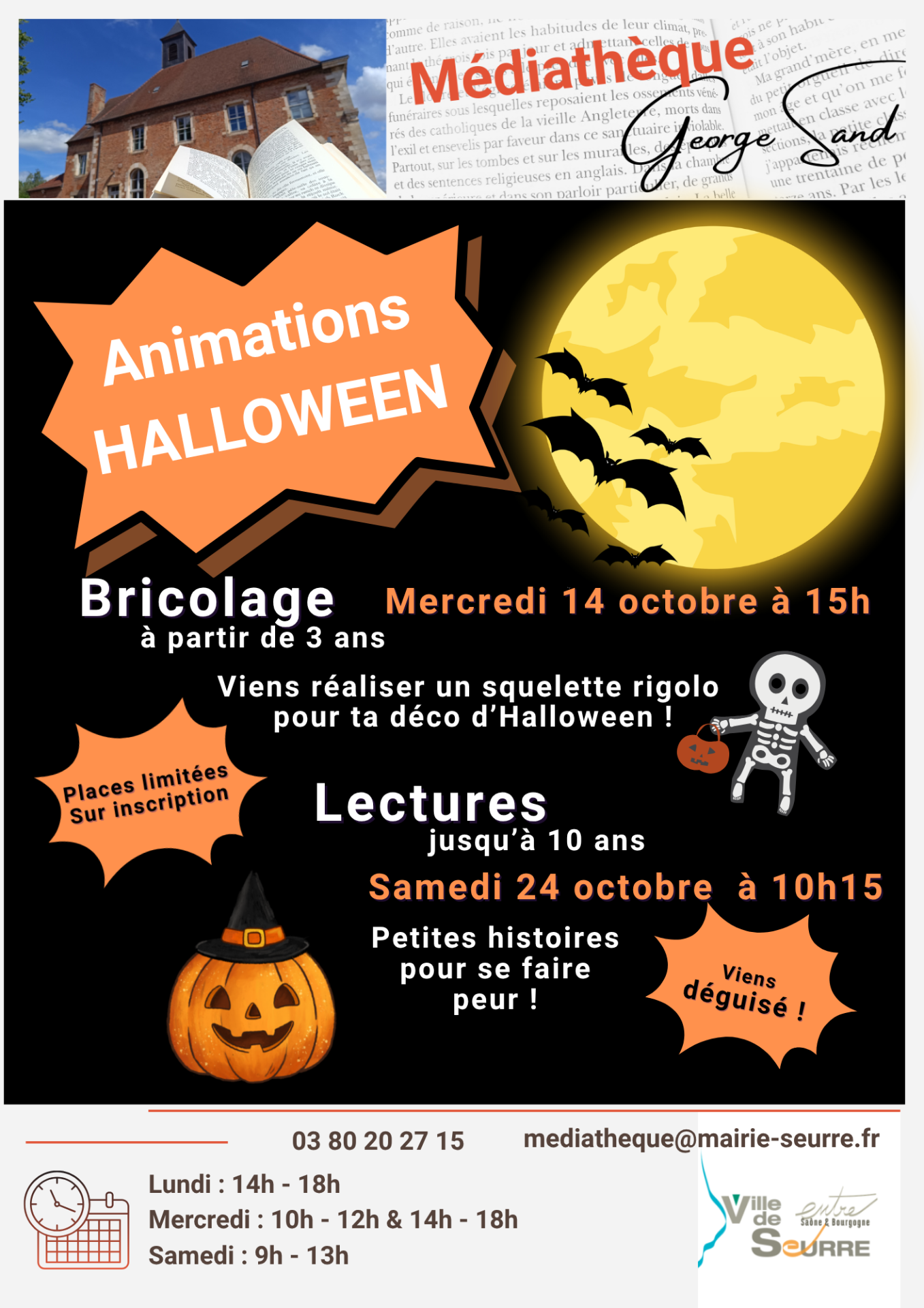 Animations Halloween à la médiathèque de Seurre