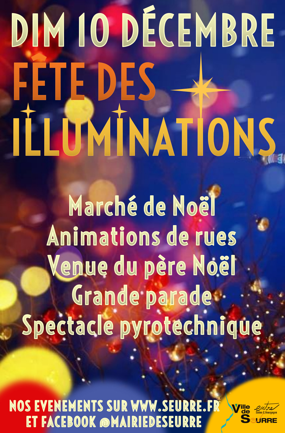 Affiche fête de Illuminations et marché de Noël