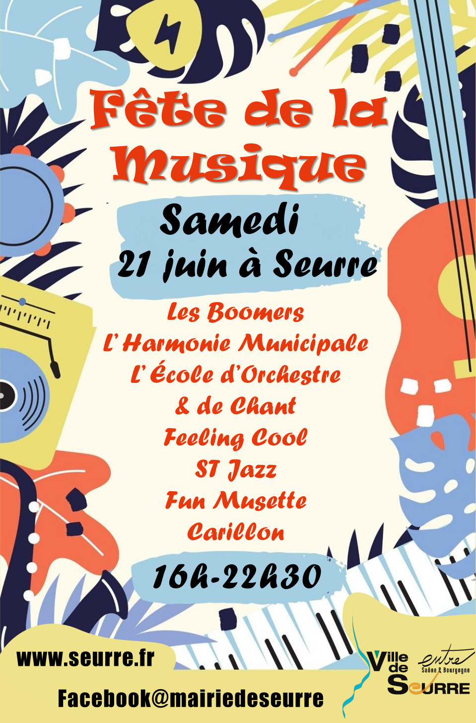 Affiche de la Fête de la musique à Seurre