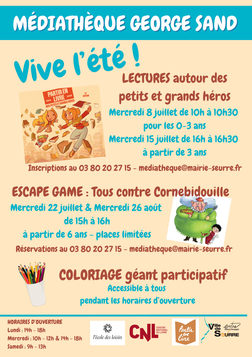 Affiche Médiathèque de seurre - Vive l'été 2026